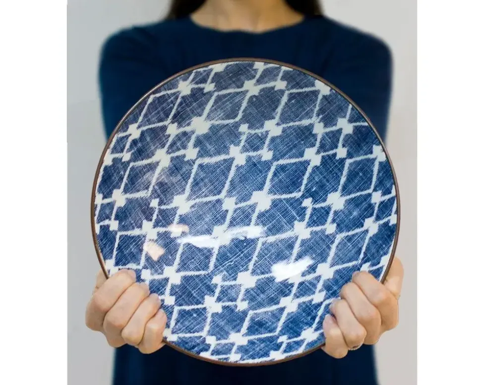 Aizome Hishi 9.75" Serving Bowl