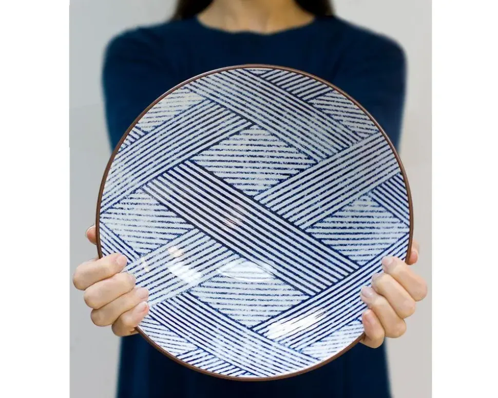 Aizome Shima Ami 9.75" Serving Bowl