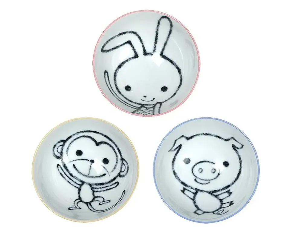 Animal 4.5" Rice Bowl Set