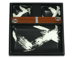 Black Brush Stroke Sushi Set