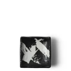 Black & White Brush Sauce Dish