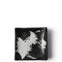 Black & White Brush Small Plate