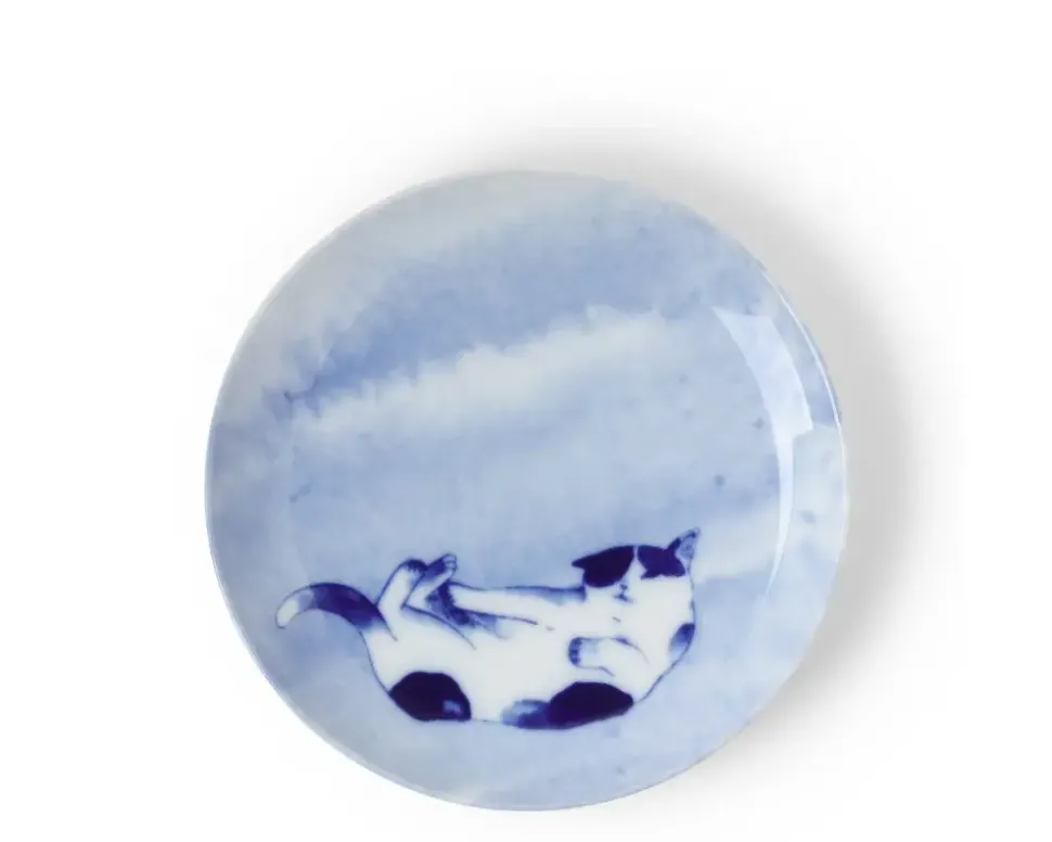 Blue Cat Playing Plate
