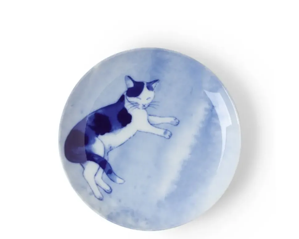 Blue Cat Relaxing Plate