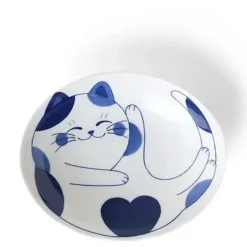 Blue Cats 7.5" Oval Bowl
