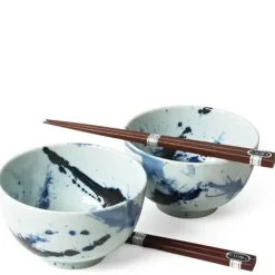 Blue Sumi 5" Bowl For Two Set