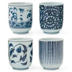 Blue & White Teacup Set