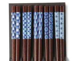 Chopsticks Set Wood Aizome Patterns