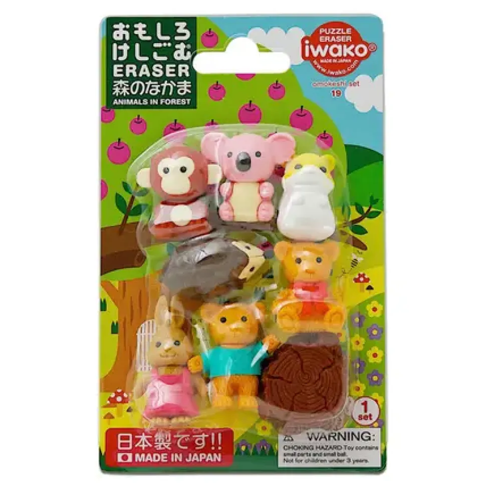 Iwako Forest Friends Eraser Pack At Miya