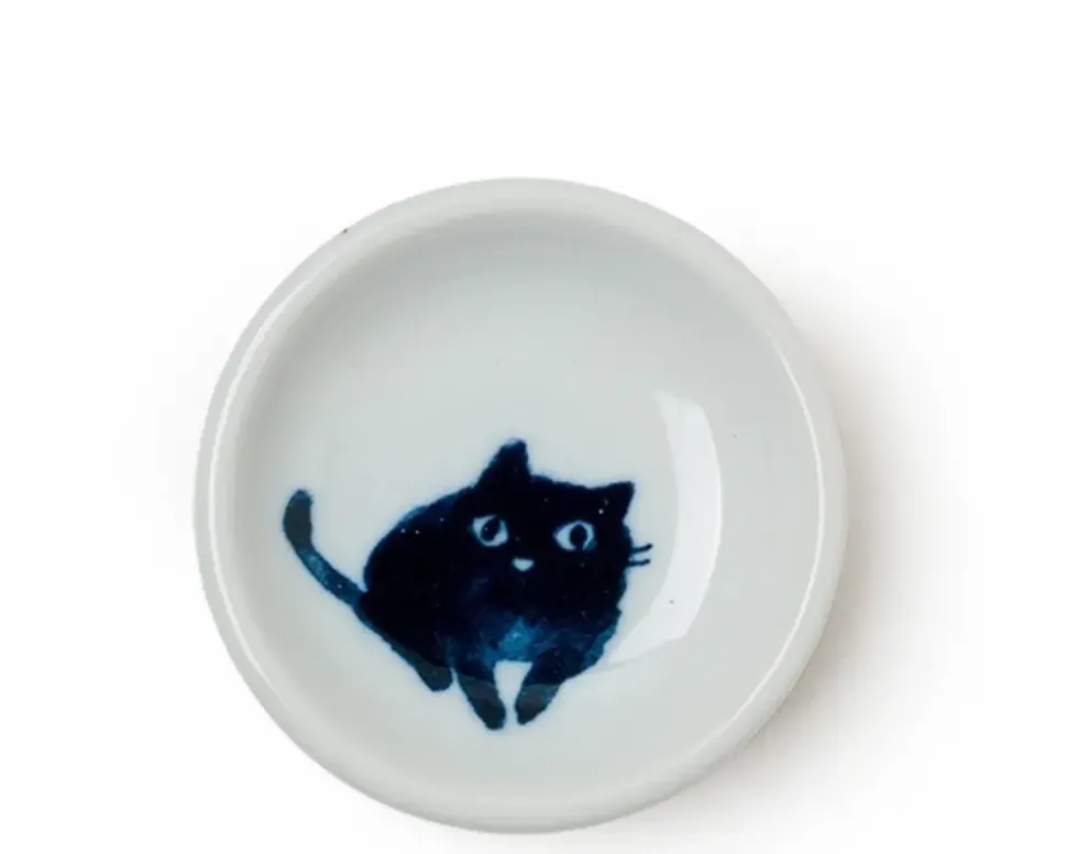 Midnight Blue Cat Dish Set