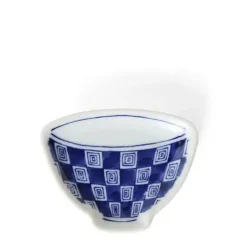 Mini Plate 3.75" Blue & White Teacup Check