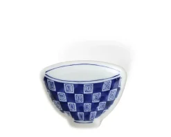Mini Plate 3.75" Blue & White Teacup Check