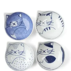 Nekotori Cat Bowl 3.75" Set/4