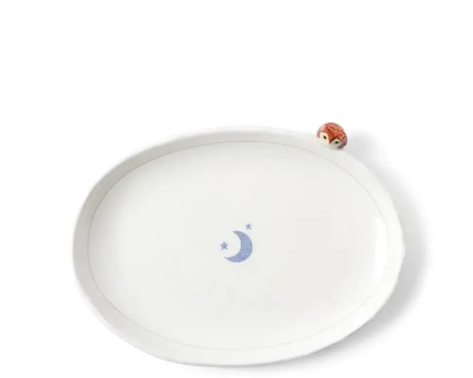 Plate Owl & Moon Design