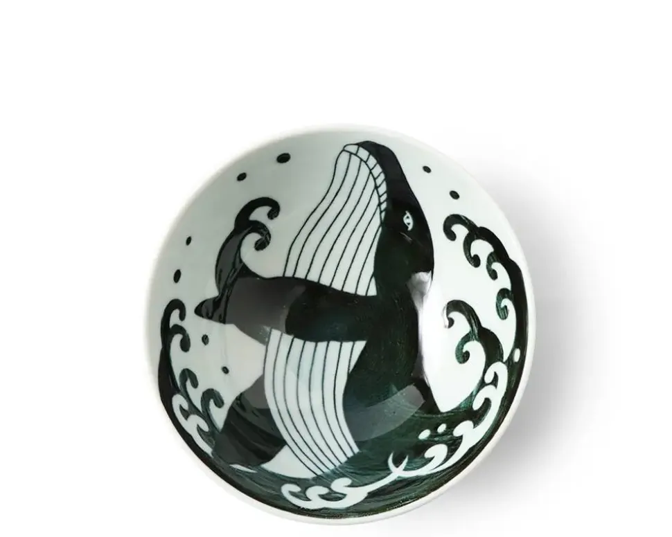 Rice Bowl Blue Whale Waves (Xl) 5-3/4"