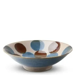 Rustic Blue & Brown 9.75" Serving Bowl