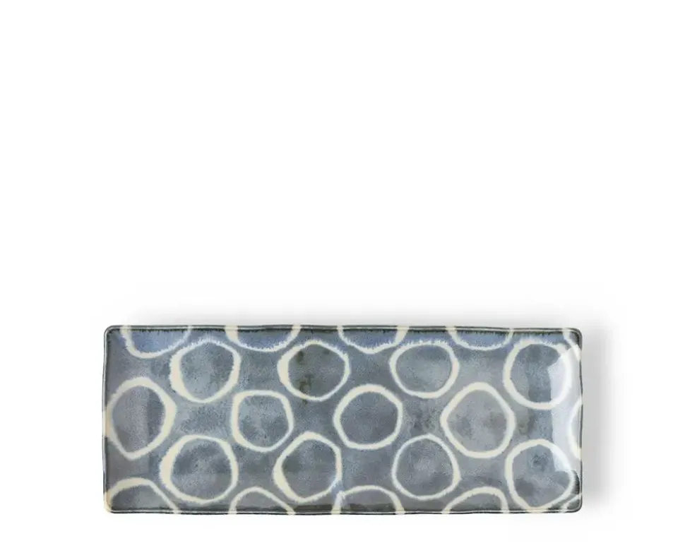 Rustic White Circles Rectangle Plate