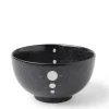 Satin Black White Dots 5-1/8" Bowl