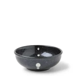 Satin Black White Dots Sauce Bowl