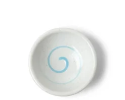 Sauce Dish Chinmi White + Blue Swirl