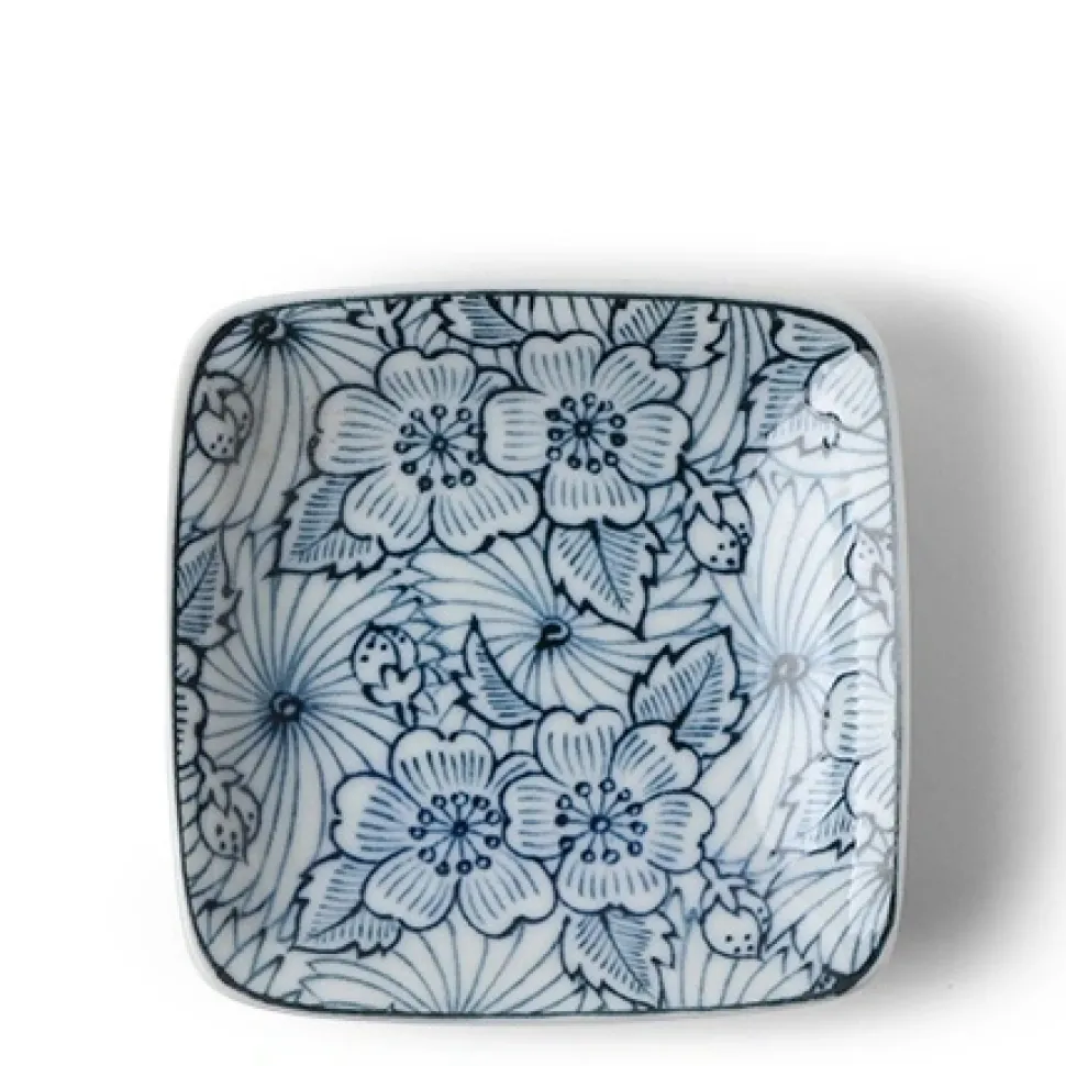Sauce Dish 3" Sq. Garden Bloom