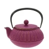 Teapot Cast Iron Gold Purple Chrysanthemum