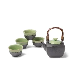 Tea Set Bronze/Jade Square