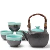 Tea Set Turquoise Sky Square