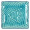 Turquoise Blue Fish 4.5" Sq. Plate