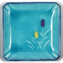 Turquoise Blue Mugi 4.5" Sq. Plate