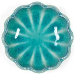 Turquoise Blue Mum 3.5" Bowl