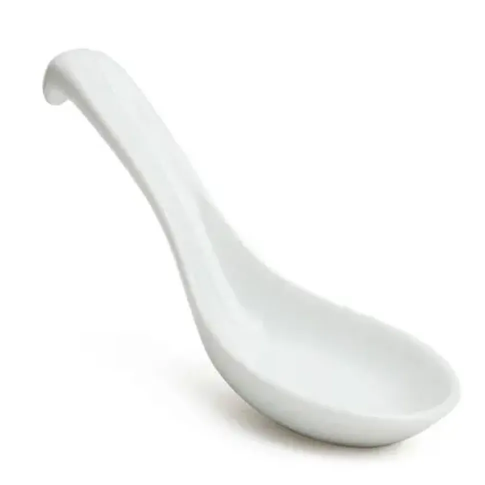 White Porcelain Soup Spoon With Stopper