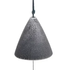 Wind Chime Cone Pewter Ribbed 2"